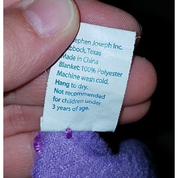 Stephen Joseph Purple Butterfly Baby Blanket Lovey Pink Girl Security Soft AS IS - Picture 7 of 9